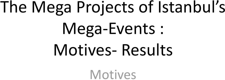 Mega-Events :