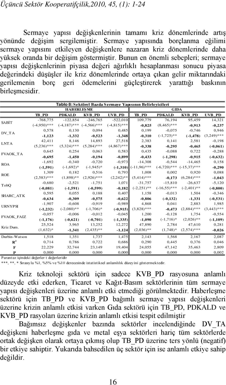 Bunun en önemli sebepleri; sermaye yapısı değişkenlerinin piyasa değeri ağırlıklı hesaplanması sonucu piyasa değerindeki düşüşler ile kriz dönemlerinde ortaya çıkan gelir miktarındaki gerilemenin