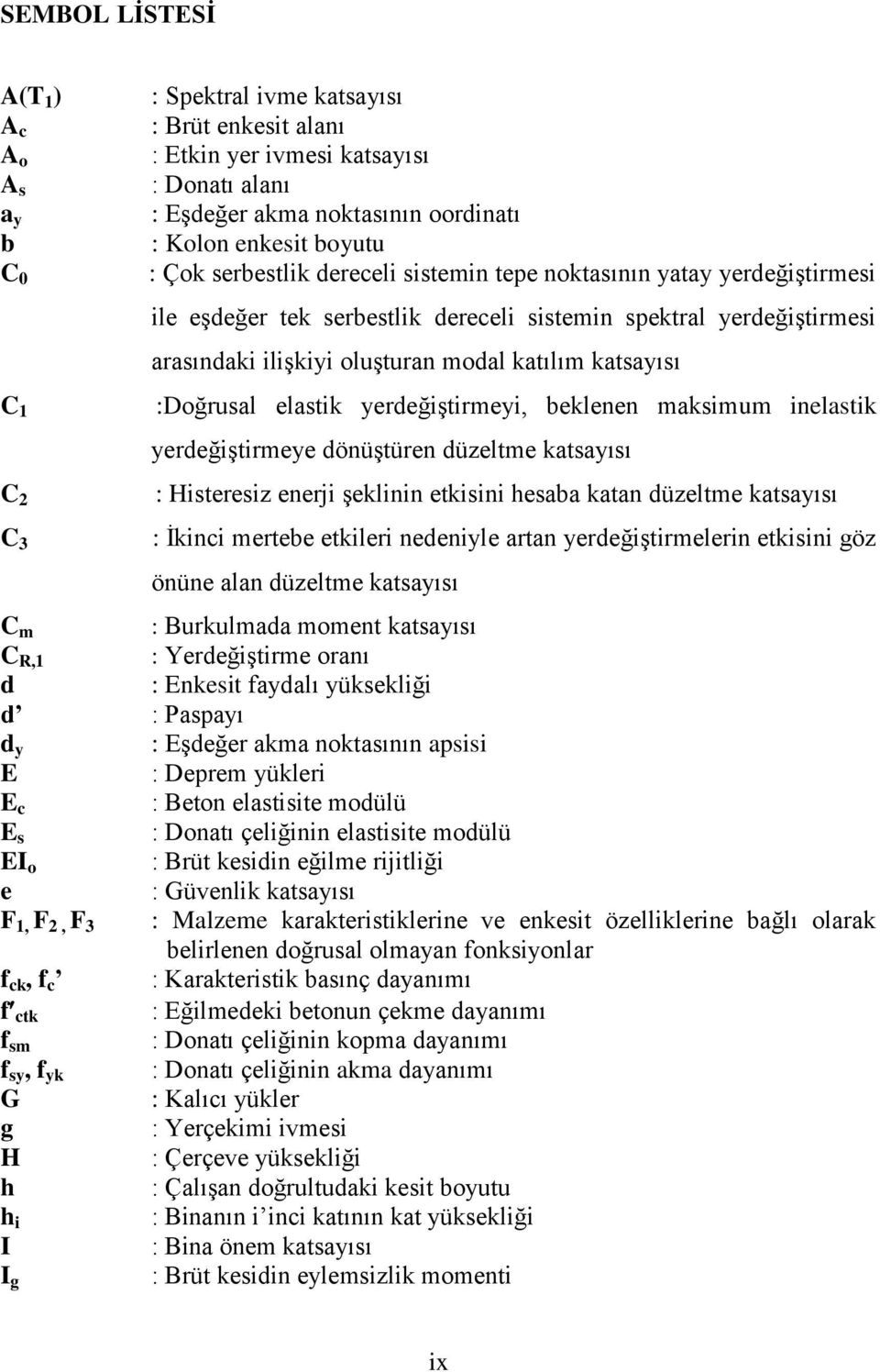 katsayısı :Doğrusal elastik yerdeğiştirmeyi, beklenen maksimum inelastik yerdeğiştirmeye dönüştüren düzeltme katsayısı : Histeresiz enerji şeklinin etkisini hesaba katan düzeltme katsayısı : İkinci