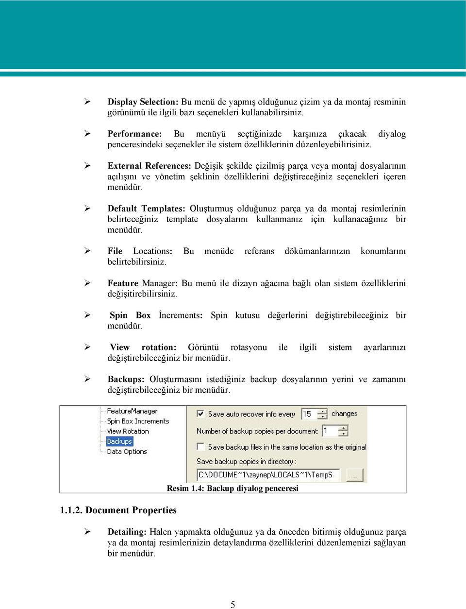 External References: Değişik şekilde çizilmiş parça veya montaj dosyalarının açılışını ve yönetim şeklinin özelliklerini değiştireceğiniz seçenekleri içeren menüdür.