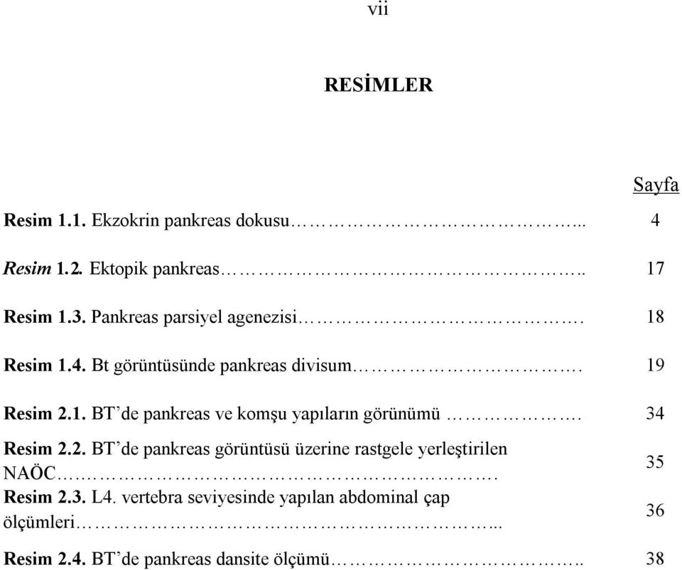 34 Resim 2.2. BT de pankreas görüntüsü üzerine rastgele yerleştirilen NAÖC.. Resim 2.3. L4.