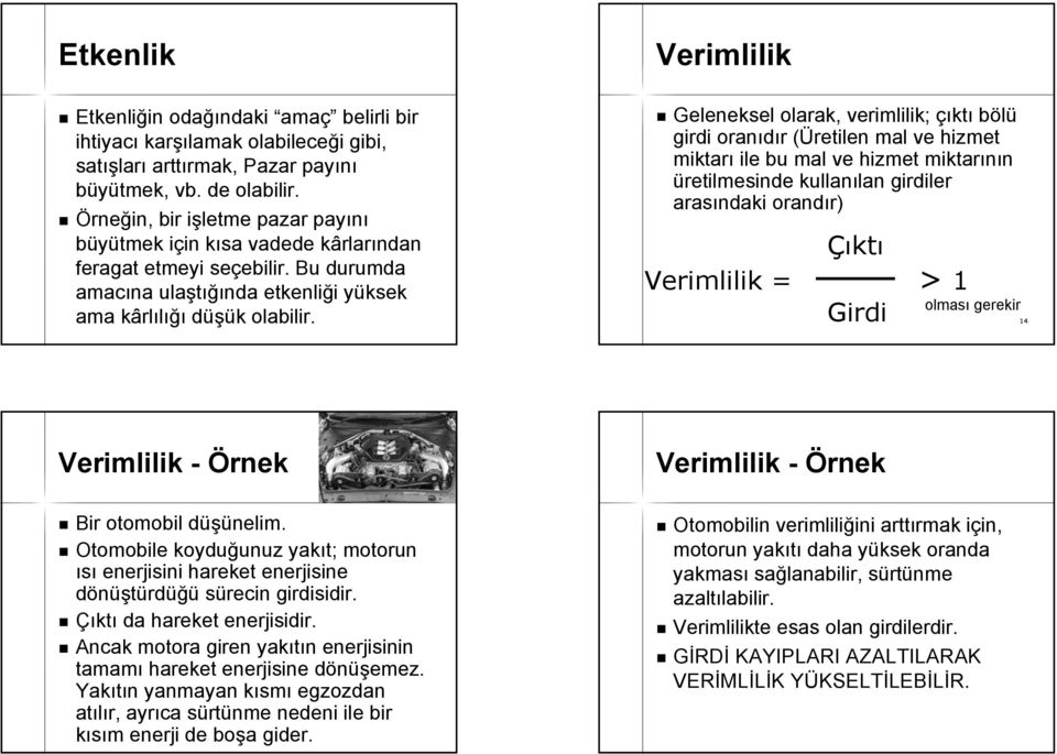 üretilmesinde kullanılan lan girdiler arasındaki orandır) Örneğin, bir işletme pazar payını büyütmek için kısa vadede kârlarından Çıktı feragat etmeyi seçebilir.