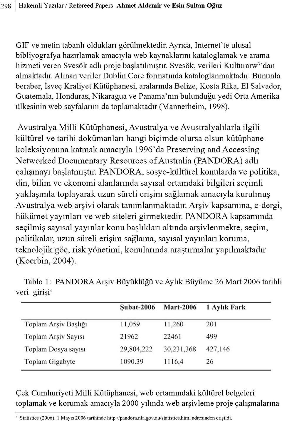 Alýnan veriler Dublin Core formatýnda kataloglanmaktadýr.