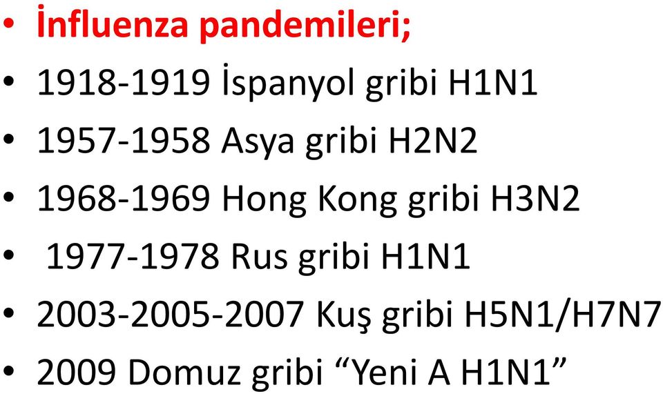 Kong gribi H3N2 1977-1978 Rus gribi H1N1