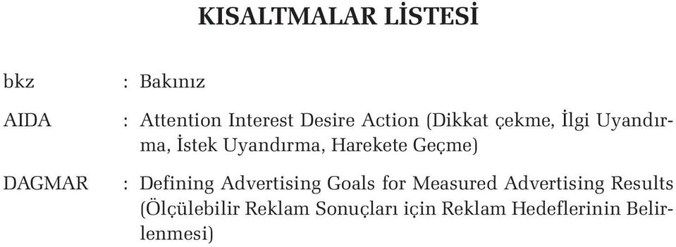 Harekete Geçme) : Defining Advertising Goals for Measured