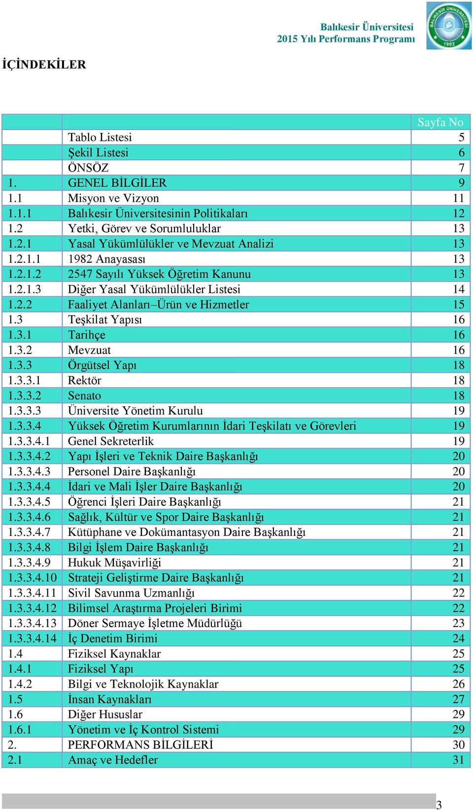 3.2 Mevzuat 16 1.3.3 Örgütsel Yapı 18 1.3.3.1 Rektör 18 1.3.3.2 Senato 18 1.3.3.3 Üniversite Yönetim Kurulu 19 1.3.3.4 Yüksek Öğretim Kurumlarının İdari Teşkilatı ve Görevleri 19 1.3.3.4.1 Genel Sekreterlik 19 1.