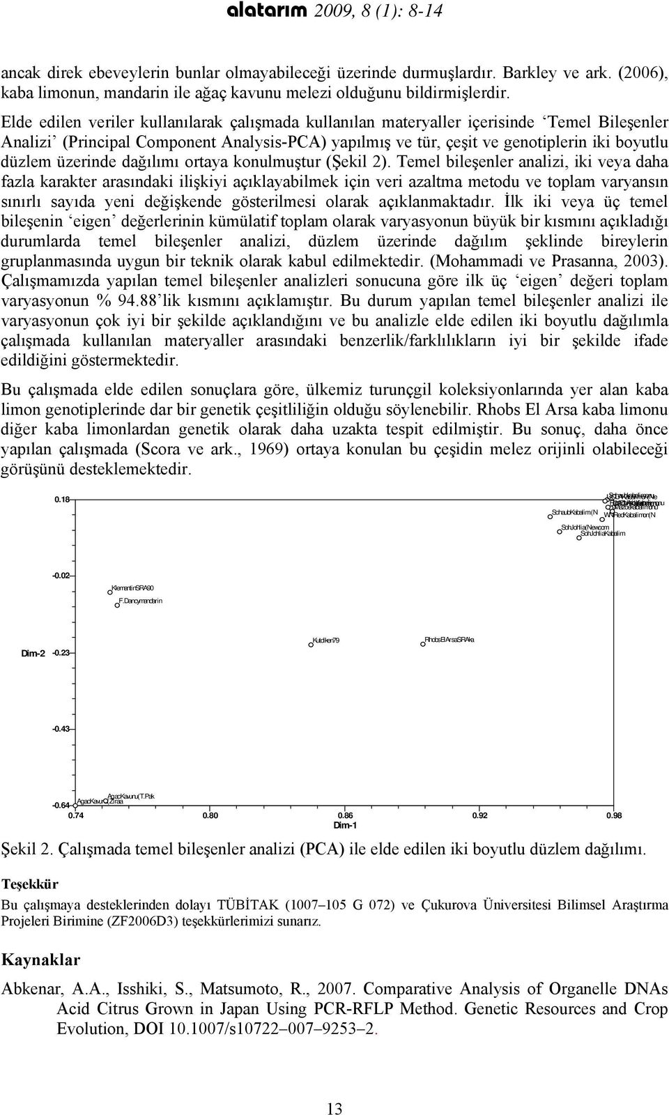 üzerinde dağılımı ortaya konulmuştur (Şekil 2).