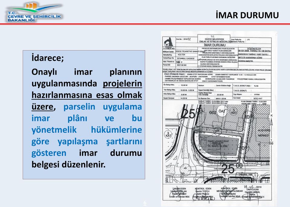 uygulama imar plânı ve bu yönetmelik hükümlerine göre