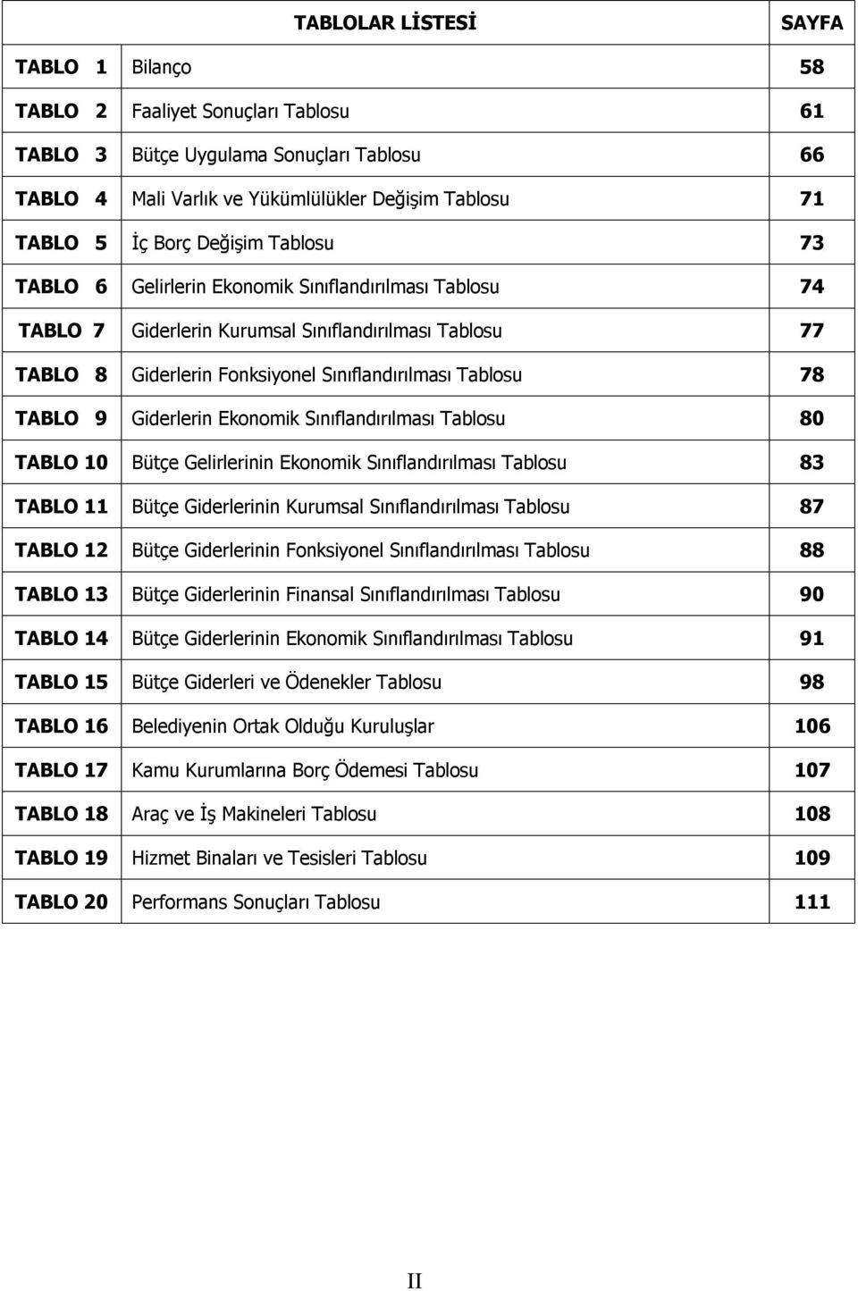 9 Giderlerin Ekonomik Sınıflandırılması Tablosu 80 TABLO 10 Bütçe Gelirlerinin Ekonomik Sınıflandırılması Tablosu 83 TABLO 11 Bütçe Giderlerinin Kurumsal Sınıflandırılması Tablosu 87 TABLO 12 Bütçe