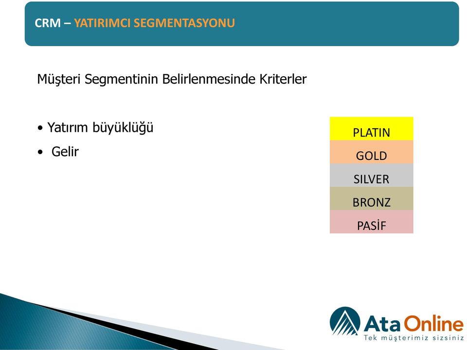 Belirlenmesinde Kriterler