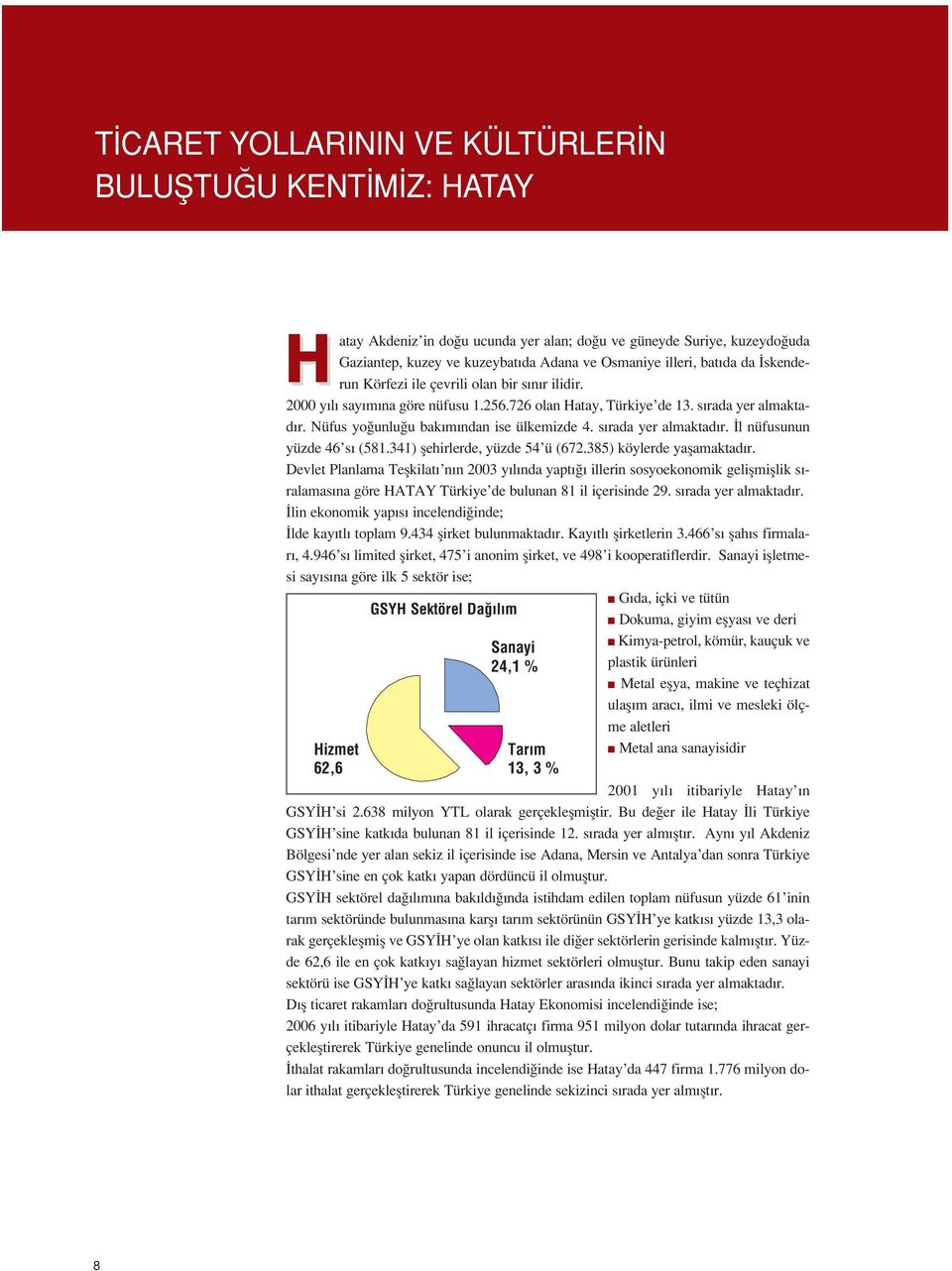 s rada yer almaktad r. l nüfusunun yüzde 46 s (581.341) flehirlerde, yüzde 54 ü (672.385) köylerde yaflamaktad r.