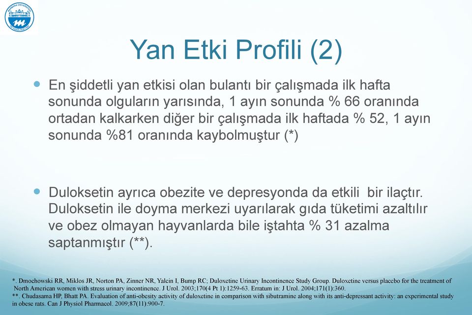 oranında kaybolmuştur (*)! Duloksetin ayrıca obezite ve depresyonda da etkili bir ilaçtır.