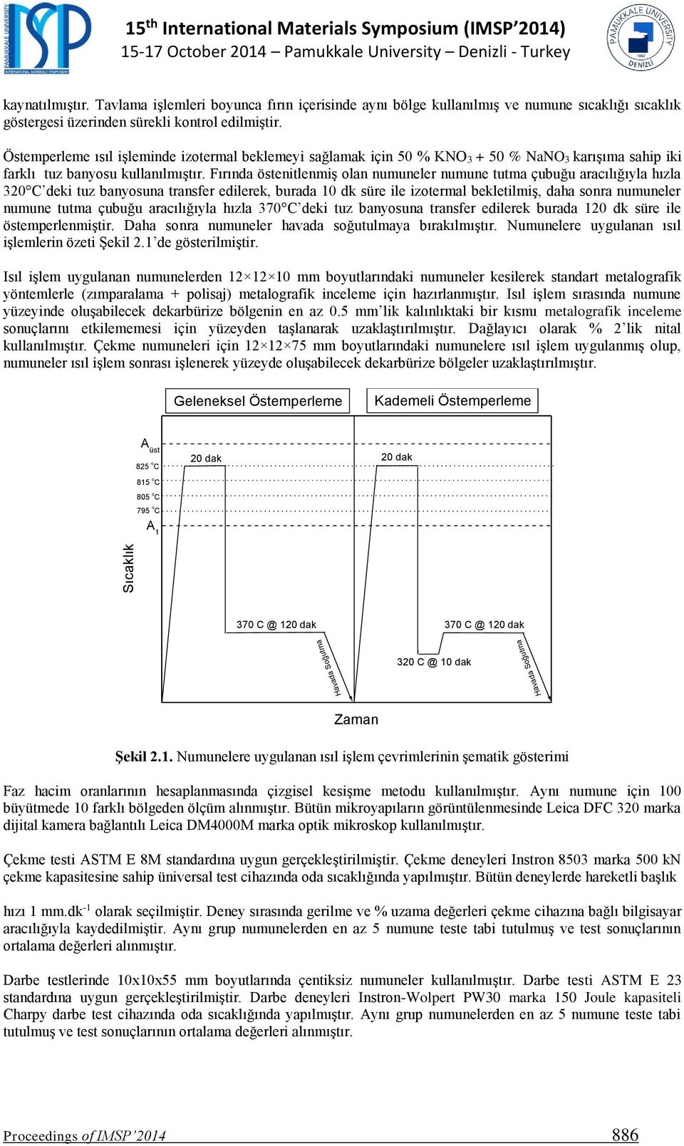 Östemperleme ısıl işleminde izotermal beklemeyi sağlamak için % KNO 3 + % NaNO 3 karışıma sahip iki farklı tuz banyosu kullanılmıştır.