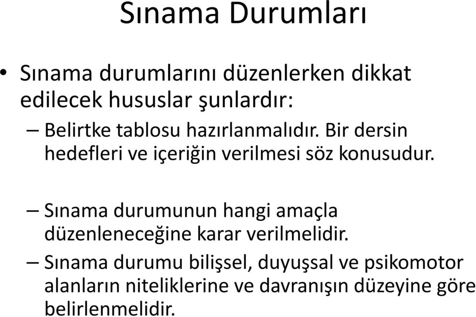 Bir dersin hedefleri ve içeriğin verilmesi söz konusudur.