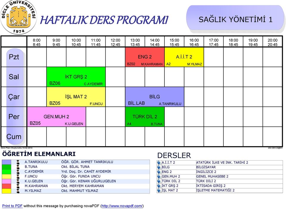 Gör. FUNDA UNCU K.U.GELEN Öğr. Gör. KENAN UĞURLUGELEN M.KAHRAMAN Okt. MERYEM KAHRAMAN M.YILMAZ Okt. MAHMUT YILMAZ A.İ.İ.T 2 ATATÜRK İLKE VE İNK.