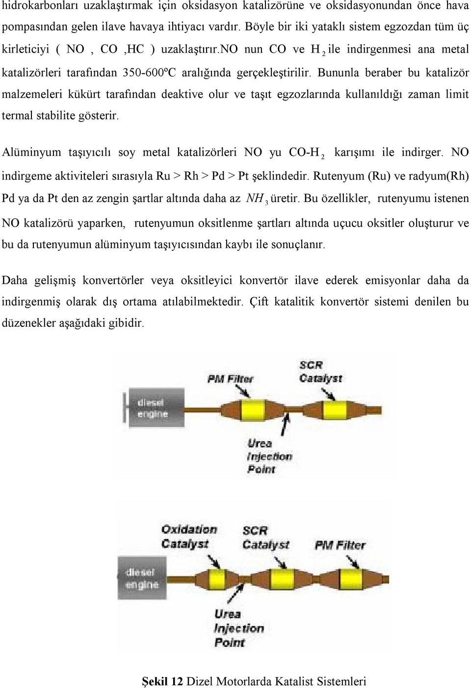 Bununla beraber bu katalizör malzemeleri kükürt tarafından deaktive olur ve taşıt egzozlarında kullanıldığı zaman limit termal stabilite gösterir.