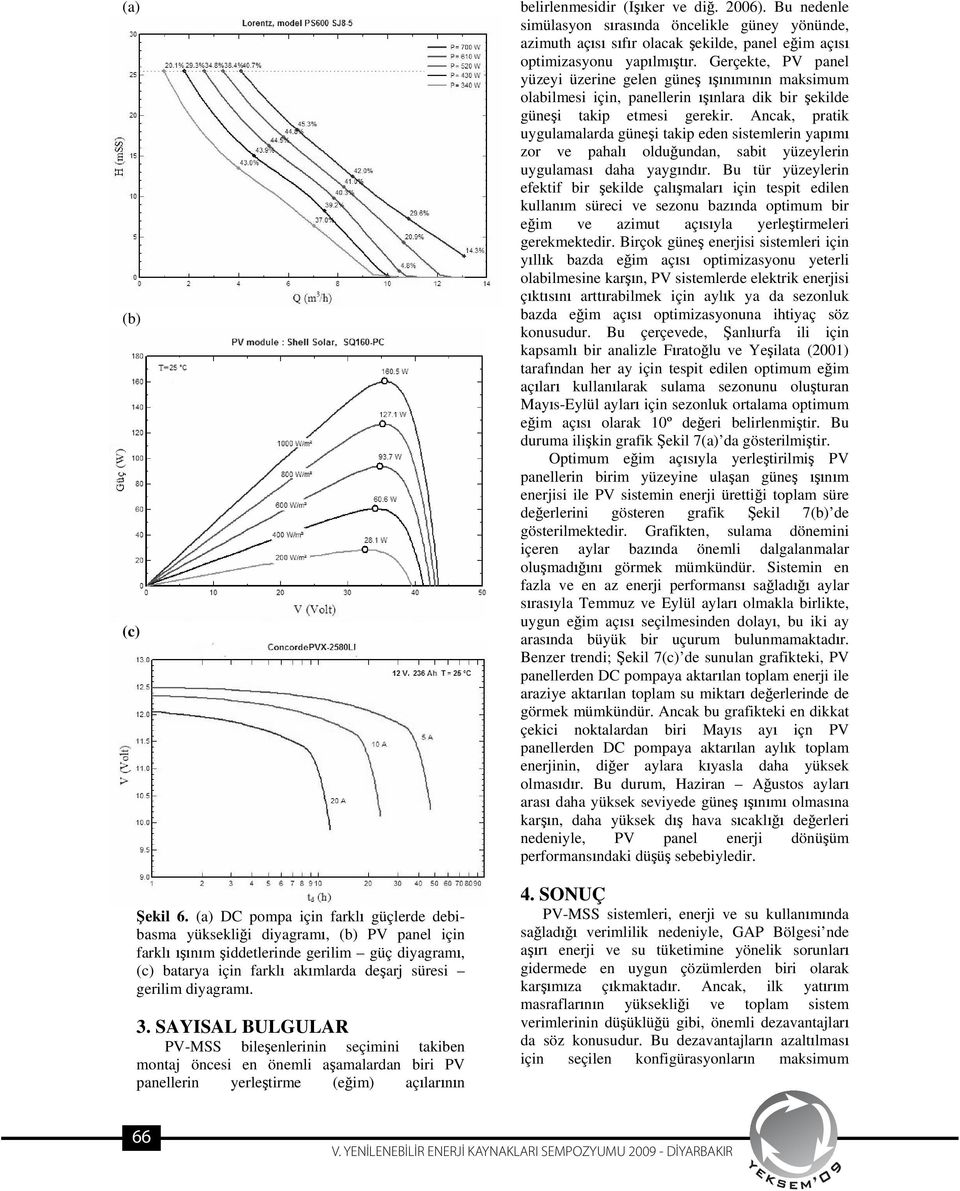 SAYISAL BULGULAR PV-MSS bile enlerinin seçimini takiben montaj öncesi en önemli a amalardan biri PV panellerin yerle tirme (e im) aç lar n n belirlenmesidir (I ker ve di. 2006).