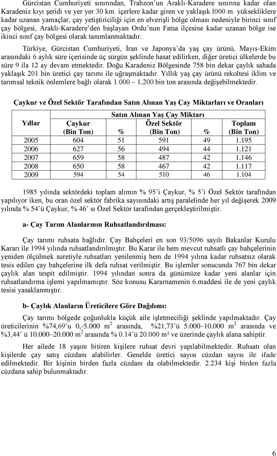 ise ikinci sınıf çay bölgesi olarak tanımlanmaktadır.