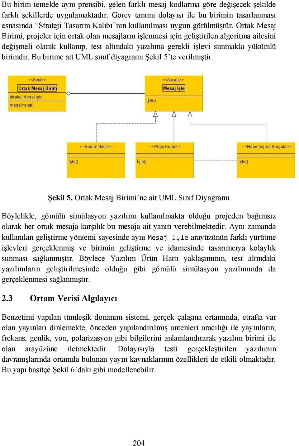 Ortak Mesaj Birimi, projeler için ortak olan mesajların işlenmesi için geliştirilen algoritma ailesini değişmeli olarak kullanıp, test altındaki yazılıma gerekli işlevi sunmakla yükümlü birimdir.