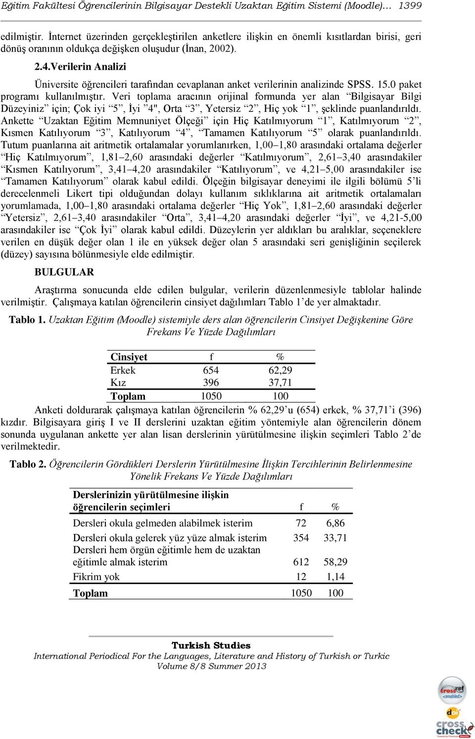 Verilerin Analizi Üniversite öğrencileri tarafından cevaplanan anket verilerinin analizinde SPSS. 15.0 paket programı kullanılmıştır.