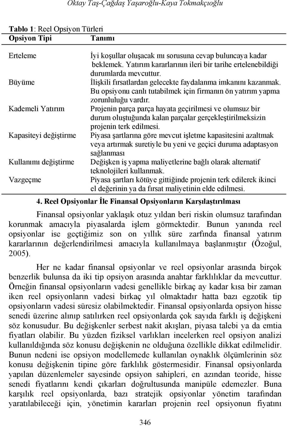 Bu opsiyonu canlı tutabilmek için firmanın ön yatırım yapma zorunluluğu vardır.