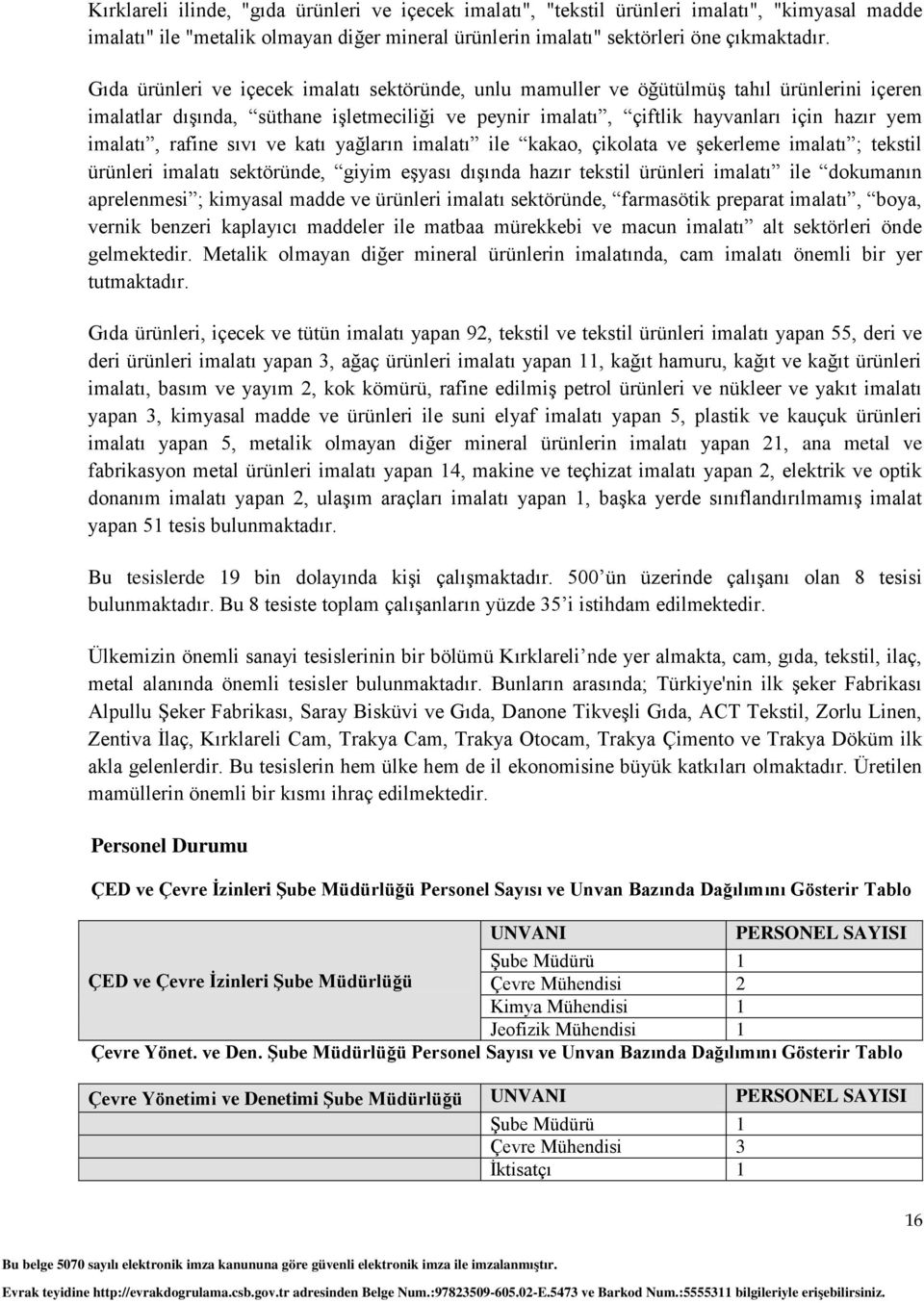 rafine sıvı ve katı yağların imalatı ile kakao, çikolata ve şekerleme imalatı ; tekstil ürünleri imalatı sektöründe, giyim eşyası dışında hazır tekstil ürünleri imalatı ile dokumanın aprelenmesi ;