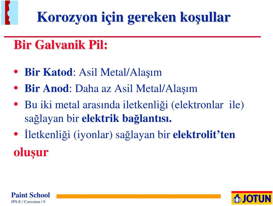 arasında iletkenliği (elektronlar ile) sağlayan bir elektrik