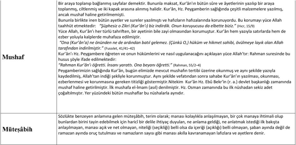 Bu korumayı yüce Allah taahhüt etmektedir: Şüphesiz o Zikri (Kur ân ı) biz indirdik. Onun koruyucusu da elbette biziz.