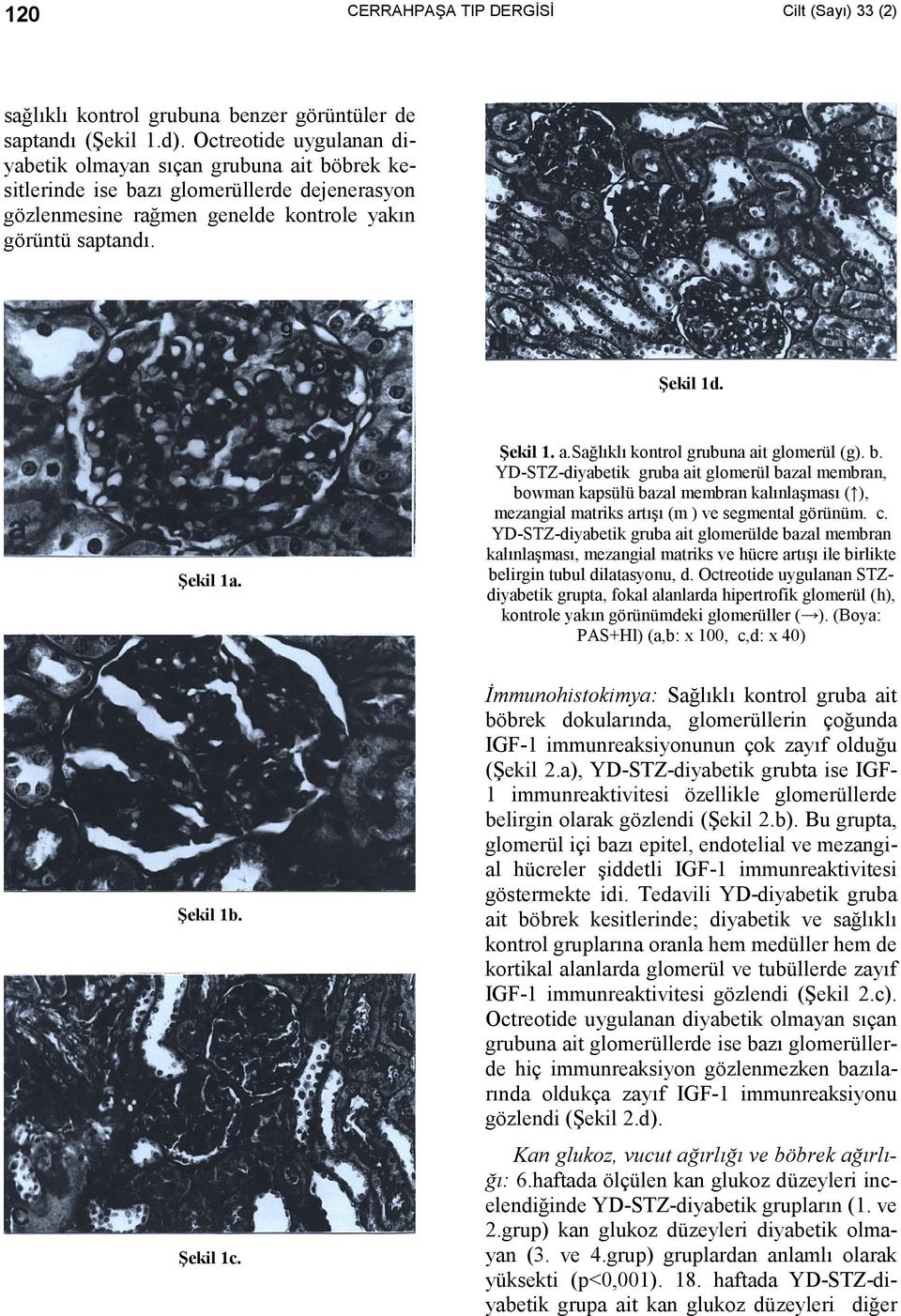 Şekil 1. a.sağlõklõ kontrol grubuna ait glomerül (g). b.