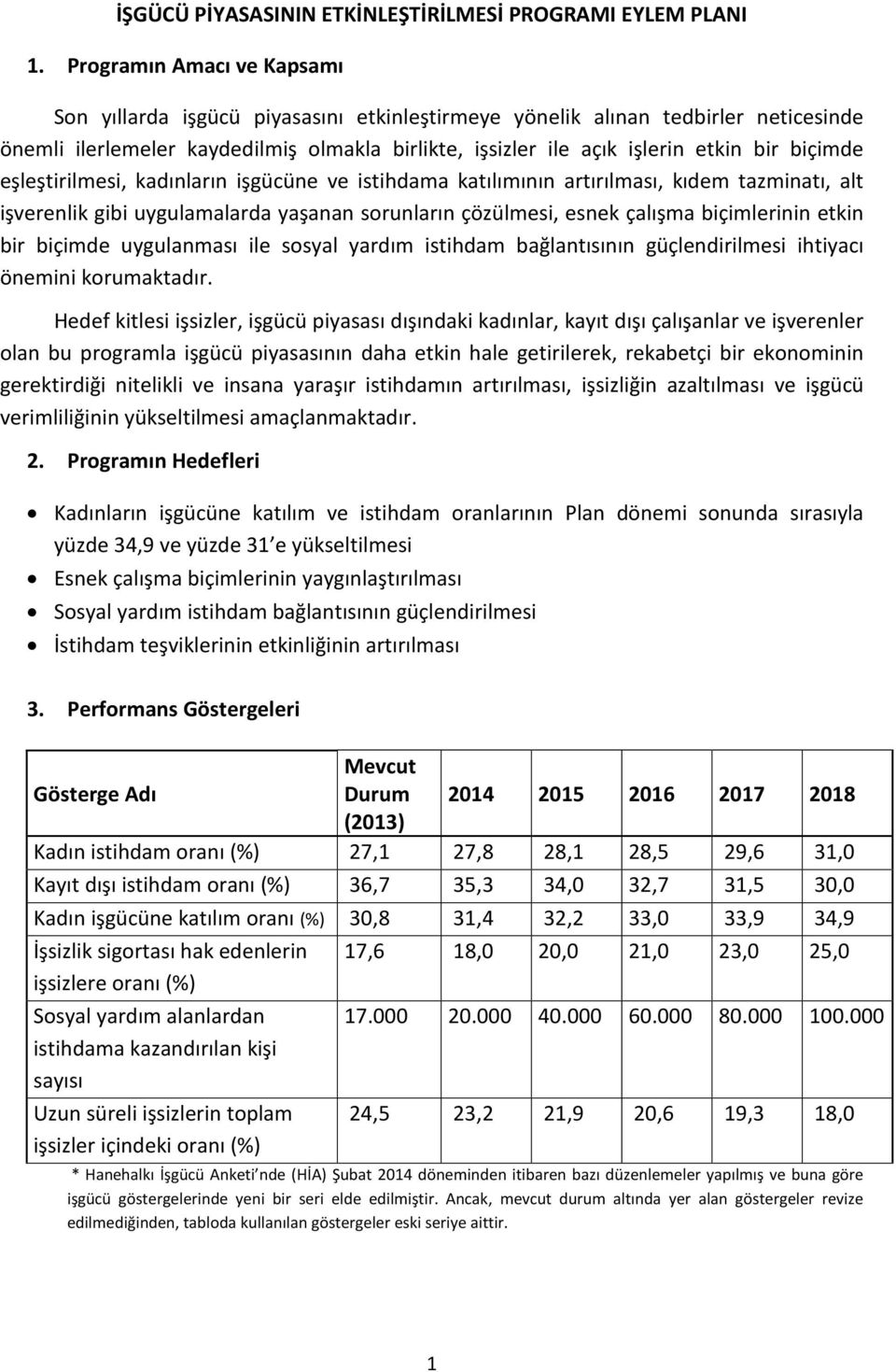 biçimde eşleştirilmesi, kadınların işgücüne ve istihdama katılımının artırılması, kıdem tazminatı, alt işverenlik gibi uygulamalarda yaşanan sorunların çözülmesi, esnek çalışma biçimlerinin etkin bir