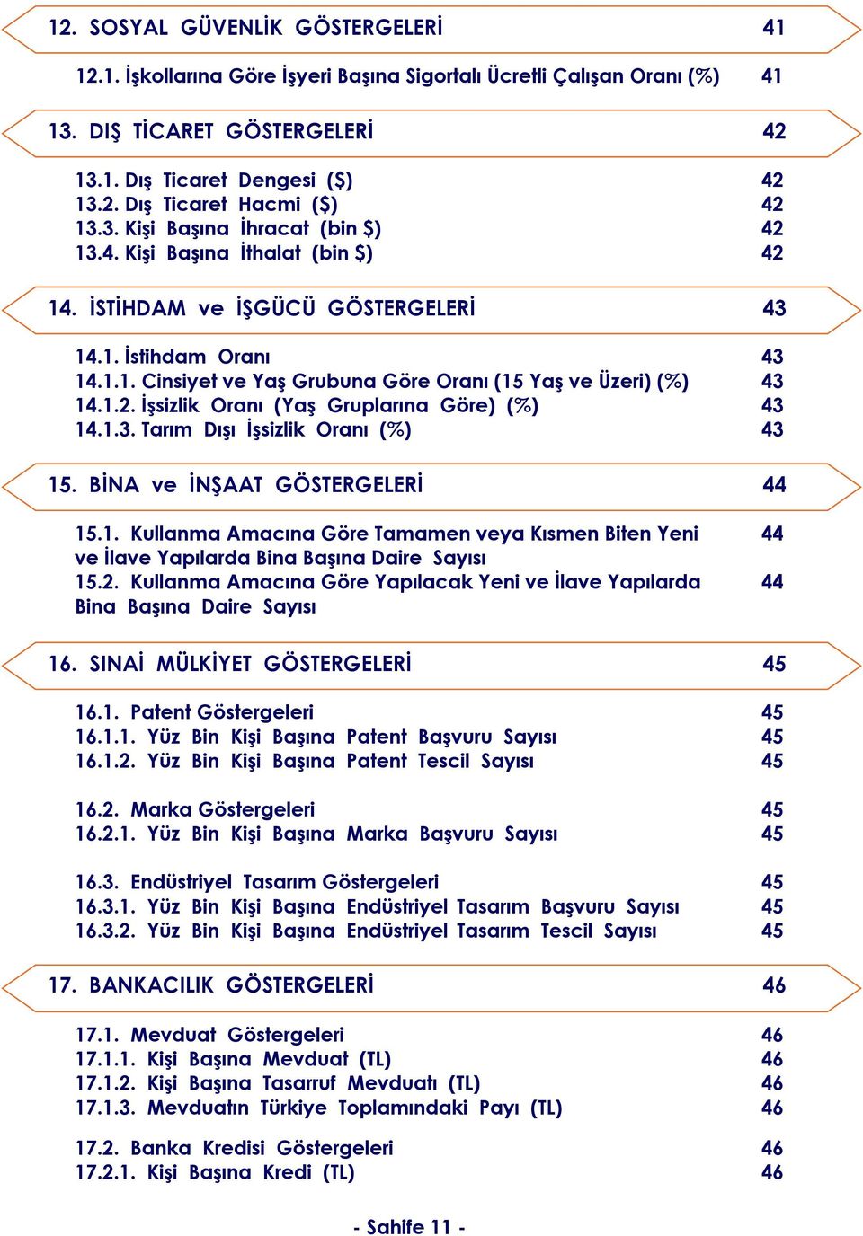 1.2. İşsizlik Oranı (Yaş Gruplarına Göre) (%) 43 14.1.3. Tarım Dışı İşsizlik Oranı (%) 43 15. BİNA ve İNŞAAT GÖSTERGELERİ 44 15.1. Kullanma Amacına Göre Tamamen veya Kısmen Biten Yeni 44 ve İlave Yapılarda Bina Başına Daire Sayısı 15.