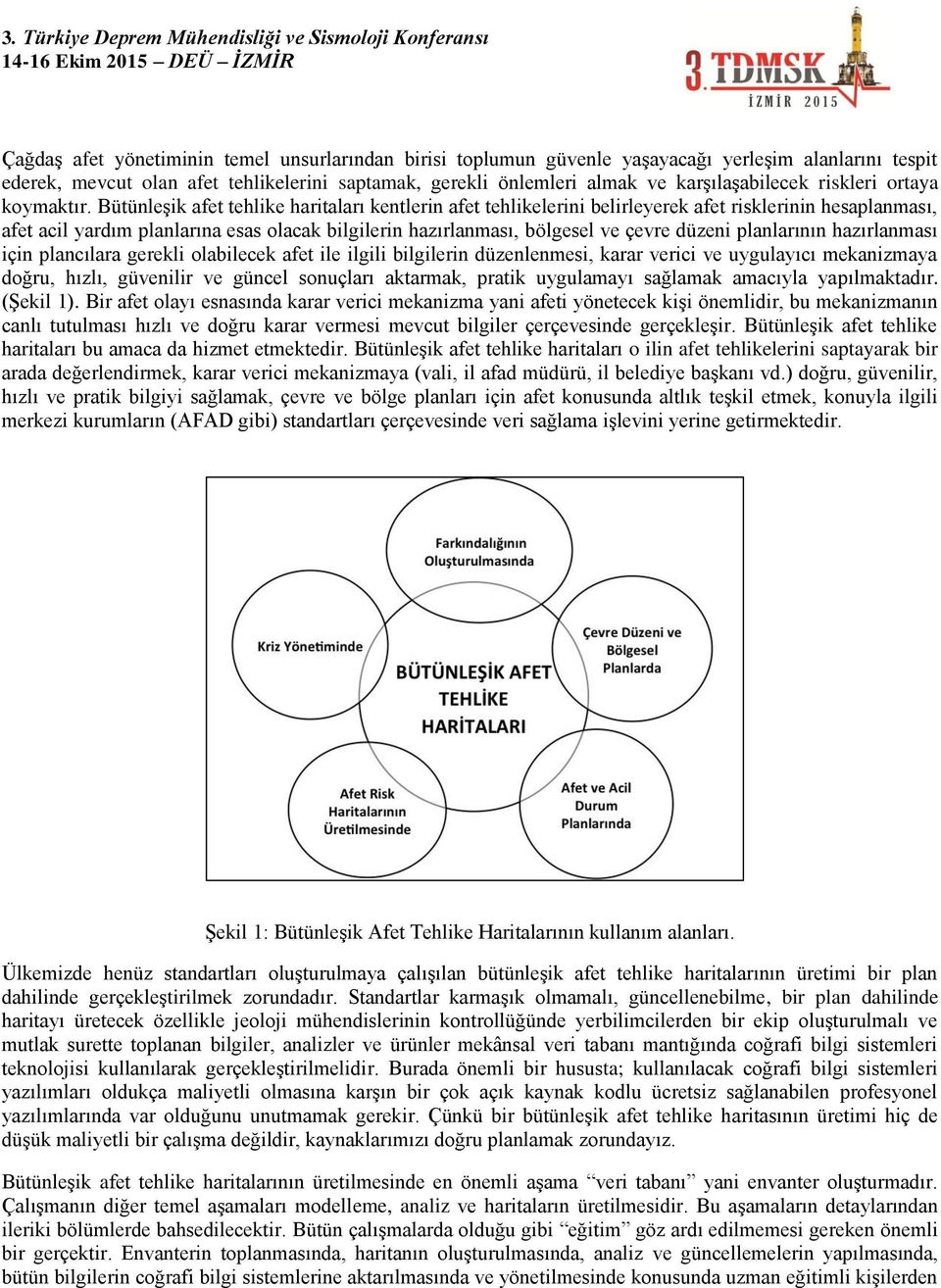 Bütünleşik afet tehlike haritaları kentlerin afet tehlikelerini belirleyerek afet risklerinin hesaplanması, afet acil yardım planlarına esas olacak bilgilerin hazırlanması, bölgesel ve çevre düzeni