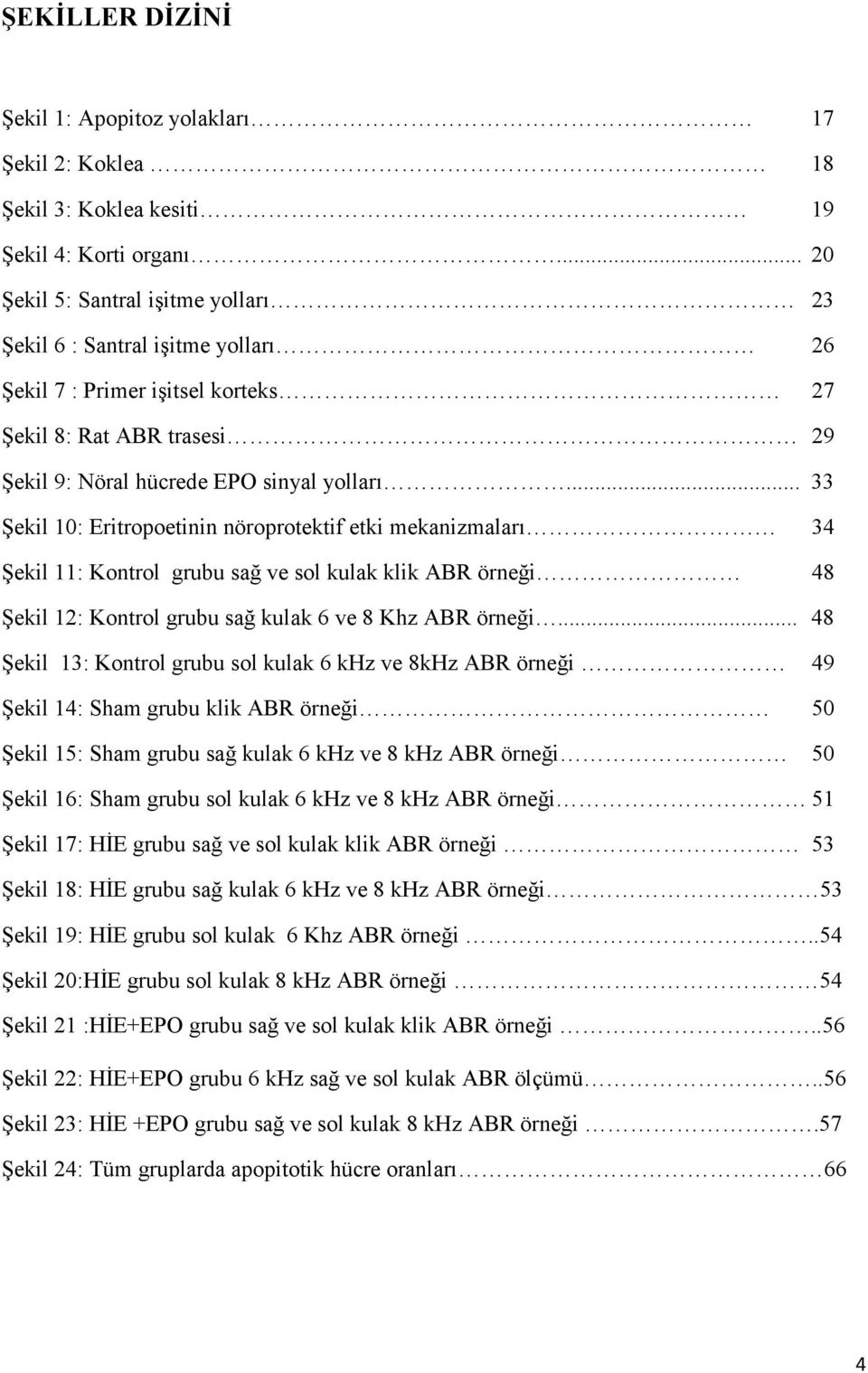 .. 33 Şekil 10: Eritropoetinin nöroprotektif etki mekanizmaları 34 Şekil 11: Kontrol grubu sağ ve sol kulak klik ABR örneği 48 Şekil 12: Kontrol grubu sağ kulak 6 ve 8 Khz ABR örneği.