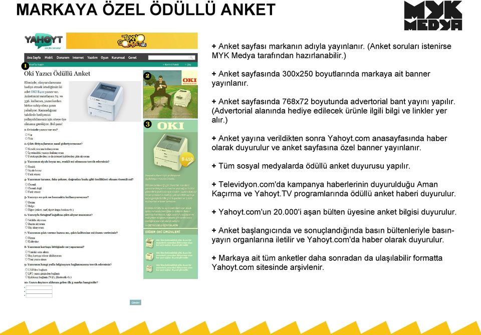 (Advertorial alanında hediye edilecek ürünle ilgili bilgi ve linkler yer alır.) + Anket yayına verildikten sonra Yahoyt.