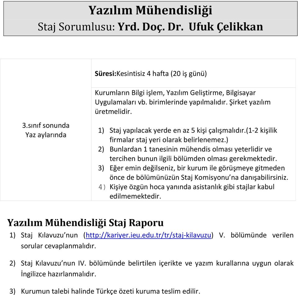 ) 2) Bunlardan 1 tanesinin mühendis olması yeterlidir ve tercihen bunun ilgili bölümden olması gerekmektedir.