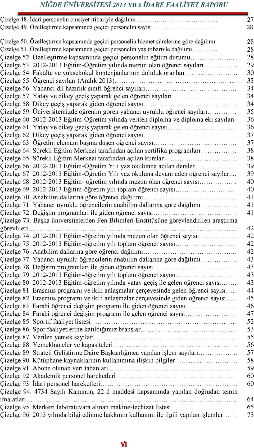 ÖzelleĢtirme kapsamında geçici personelin eğitim durumu... 28 Çizelge 53. 2012-2013 Eğitim-Öğretim yılında mezun olan öğrenci sayıları... 29 Çizelge 54.