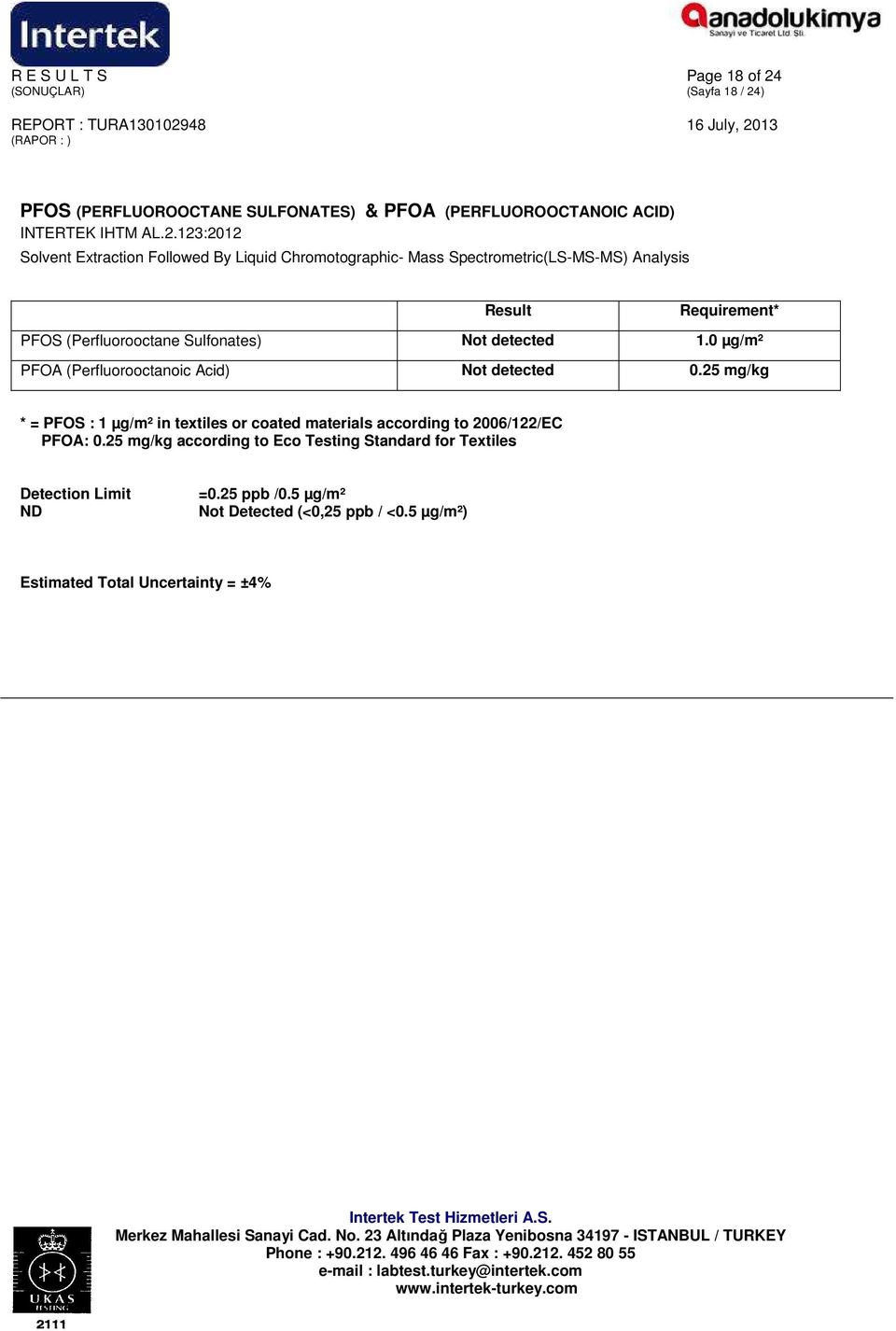 ) FOS (ERFLUOROOCTANE SULFONATES) & FOA (ERFLUOROOCTANOIC ACID) AL.2.