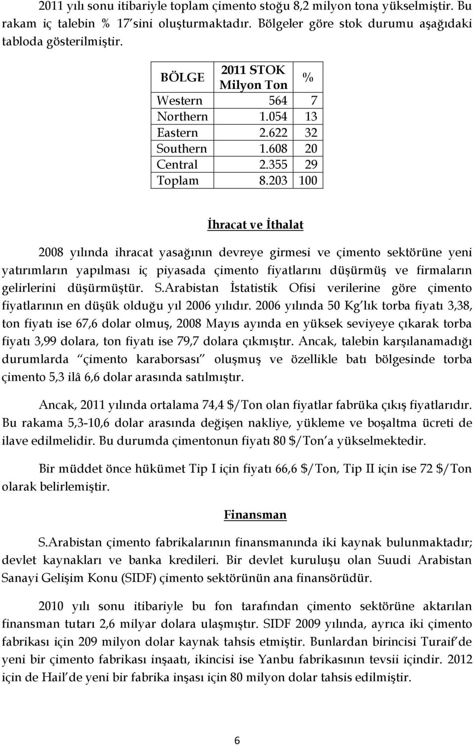 203 100 İhracat ve İthalat 2008 yılında ihracat yasağının devreye girmesi ve çimento sektörüne yeni yatırımların yapılması iç piyasada çimento fiyatlarını düşürmüş ve firmaların gelirlerini