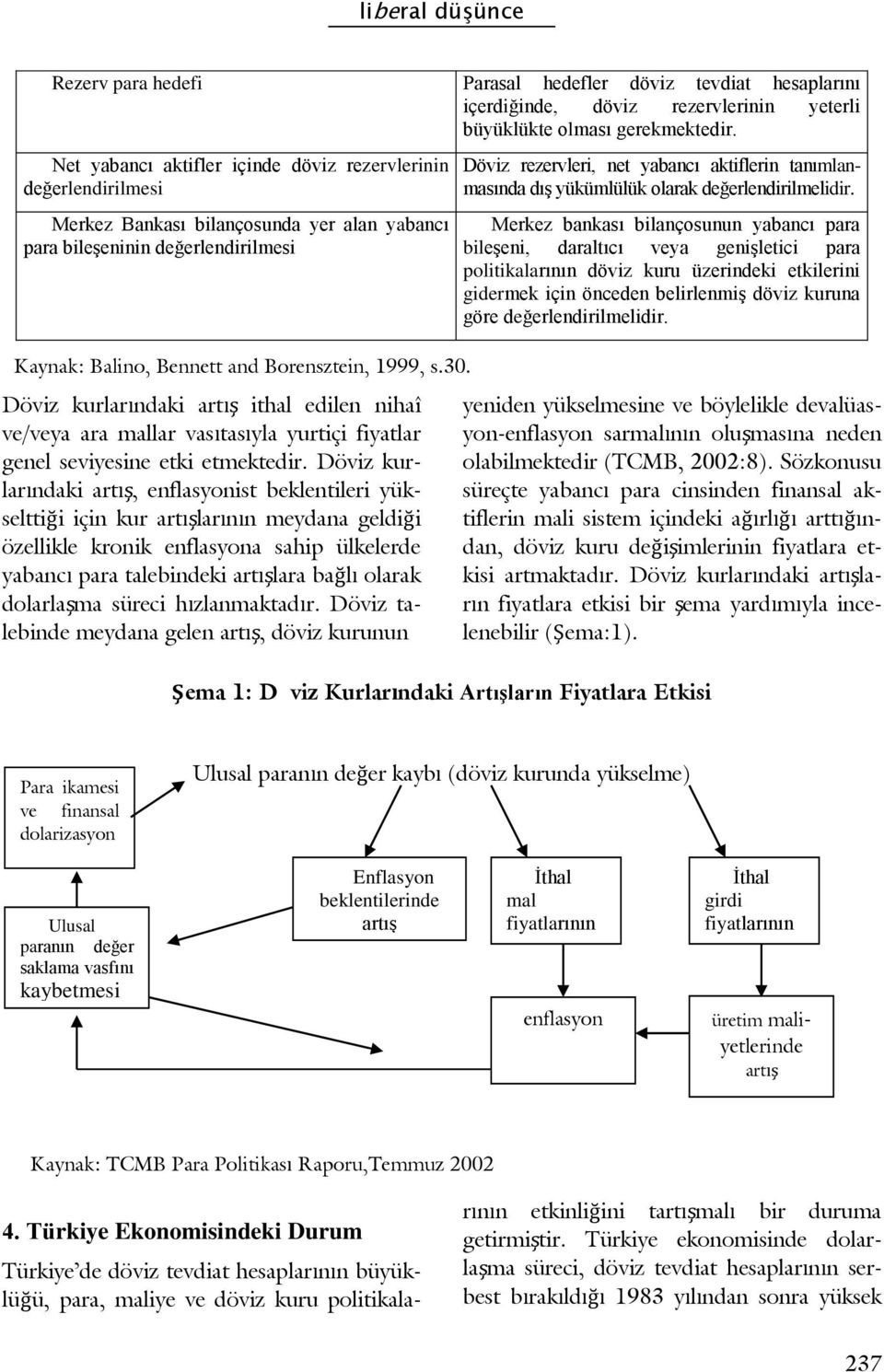 Döviz rezervleri, net yabancı aktiflerin tanımlanmasında dış yükümlülük olarak değerlendirilmelidir.