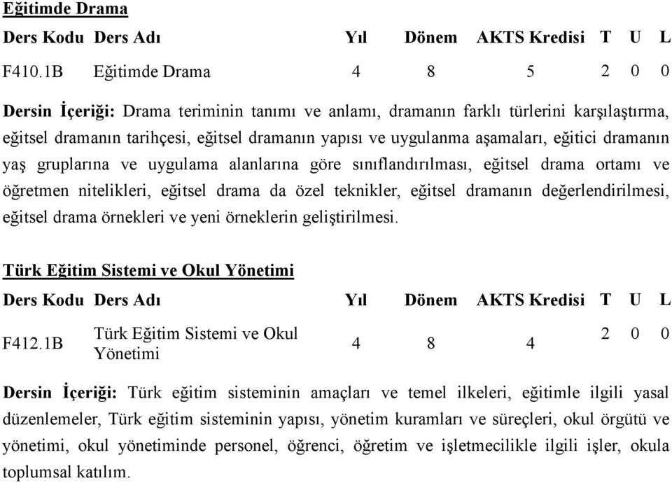 dramanın yaş gruplarına ve uygulama alanlarına göre sınıflandırılması, eğitsel drama ortamı ve öğretmen nitelikleri, eğitsel drama da özel teknikler, eğitsel dramanın değerlendirilmesi, eğitsel drama