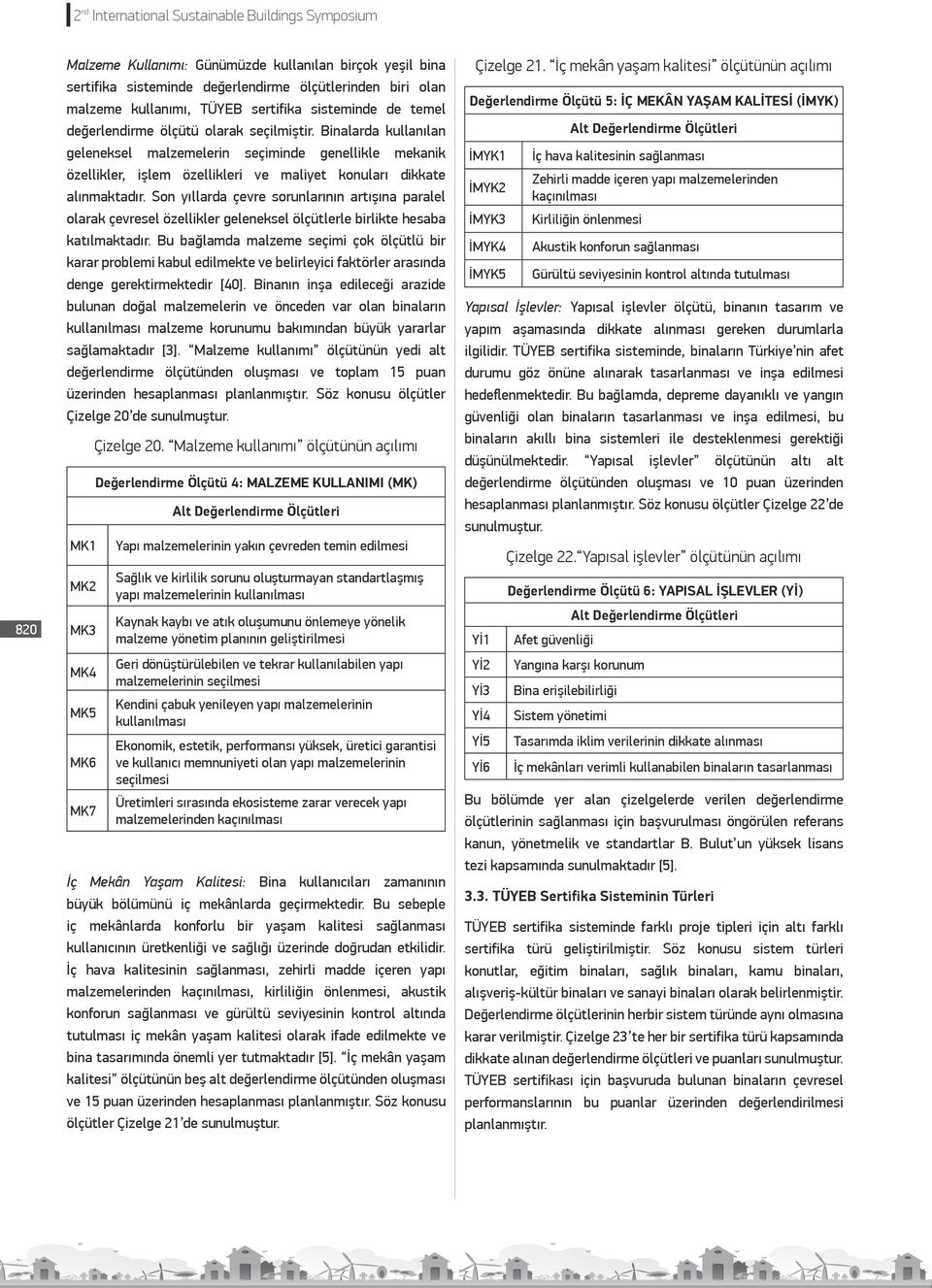 Binalarda kullanılan geleneksel malzemelerin seçiminde genellikle mekanik özellikler, işlem özellikleri ve maliyet konuları dikkate alınmaktadır.