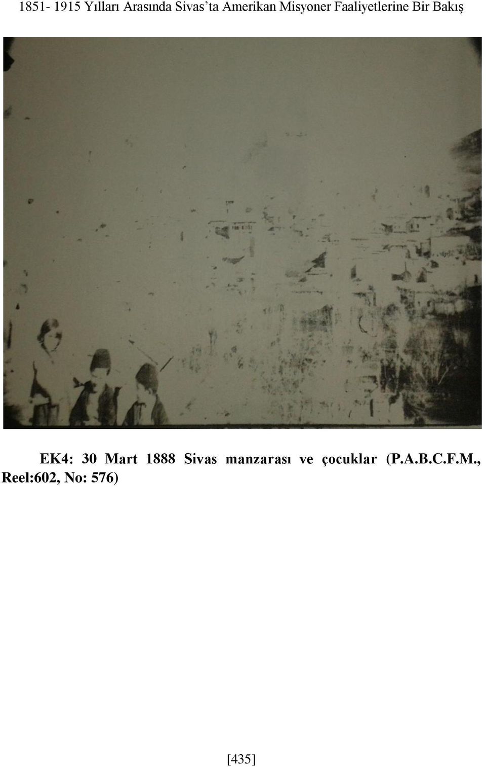Bakış EK4: 30 Mart 1888 Sivas manzarası