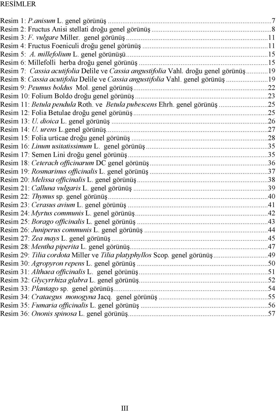 genel görünüş...19 Resim 9: Peumus boldus Mol. genel görünüş...22 Resim 10: Folium Boldo droğu genel görünüş...23 Resim 11: Betula pendula Roth. ve Betula pubescens Ehrh. genel görünüş...25 Resim 12: Folia Betulae droğu genel görünüş.