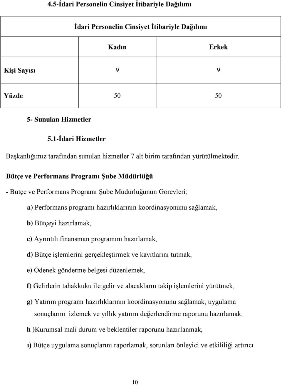 Bütçe ve Performans Programı Şube Müdürlüğü - Bütçe ve Performans Programı Şube Müdürlüğünün Görevleri; a) Performans programı hazırlıklarının koordinasyonunu sağlamak, b) Bütçeyi hazırlamak, c)