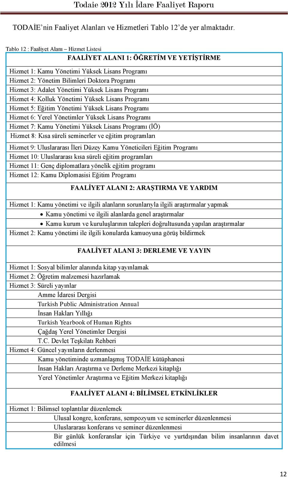 Yüksek Lisans Programı Hizmet 4: Kolluk Yönetimi Yüksek Lisans Programı Hizmet 5: Eğitim Yönetimi Yüksek Lisans Programı Hizmet 6: Yerel Yönetimler Yüksek Lisans Programı Hizmet 7: Kamu Yönetimi