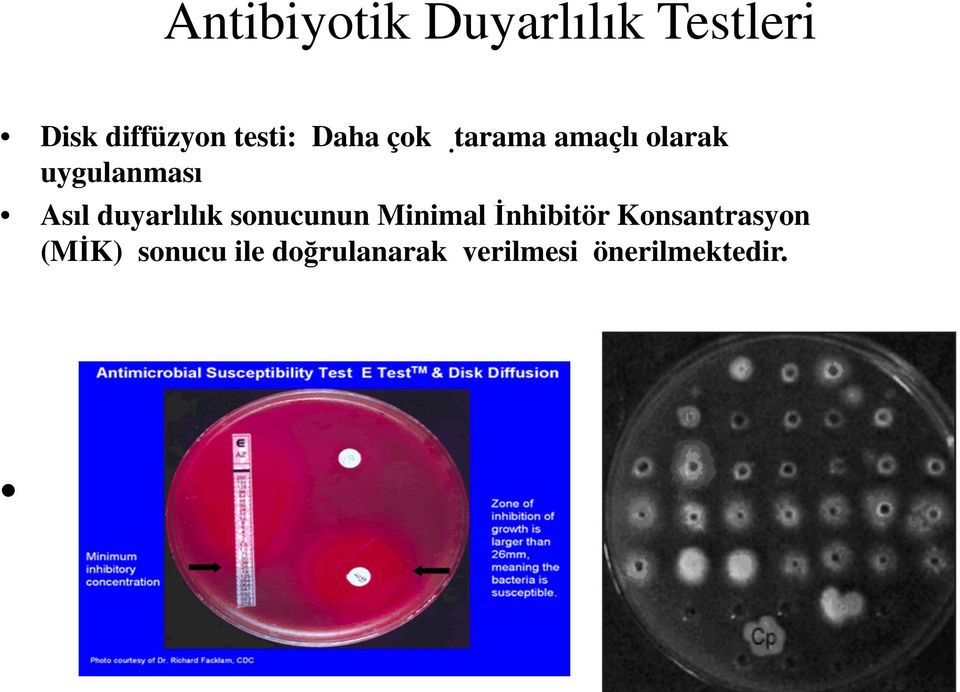 Asıl duyarlılık sonucunun Minimal İnhibitör