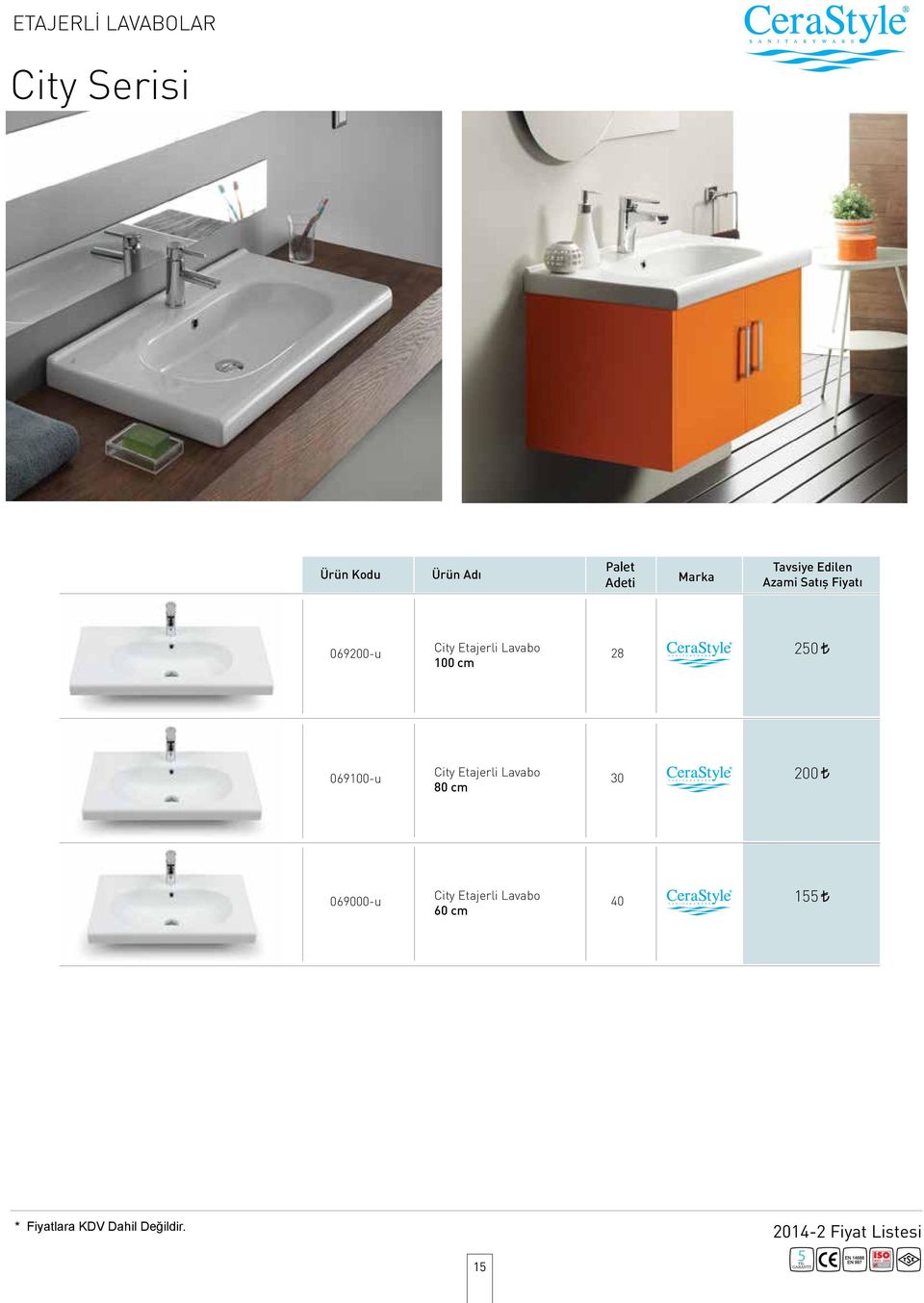 28 250 069100-u City Etajerli Lavabo 80 cm 30