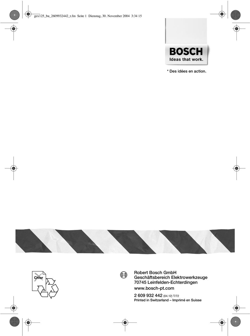 Robert Bosch GmbH Geschäftsbereich Elektrowerkzeuge 70745