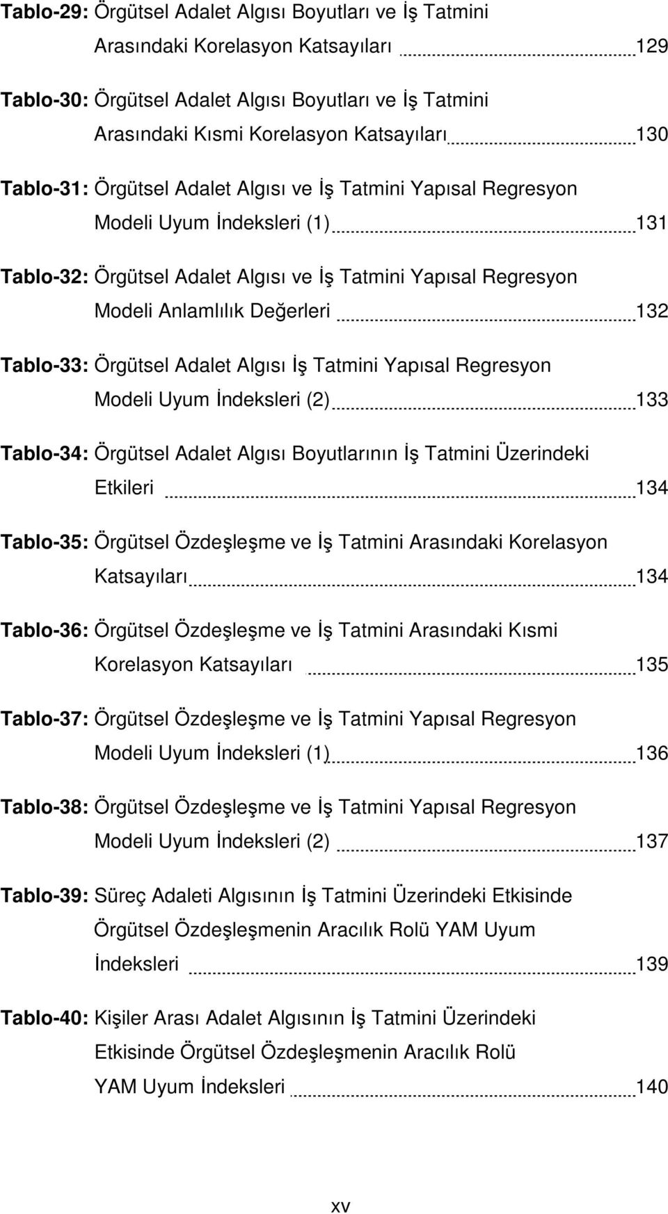 Tablo-33: Örgütsel Adalet Algısı İş Tatmini Yapısal Regresyon Modeli Uyum İndeksleri (2) 133 Tablo-34: Örgütsel Adalet Algısı Boyutlarının İş Tatmini Üzerindeki Etkileri 134 Tablo-35: Örgütsel