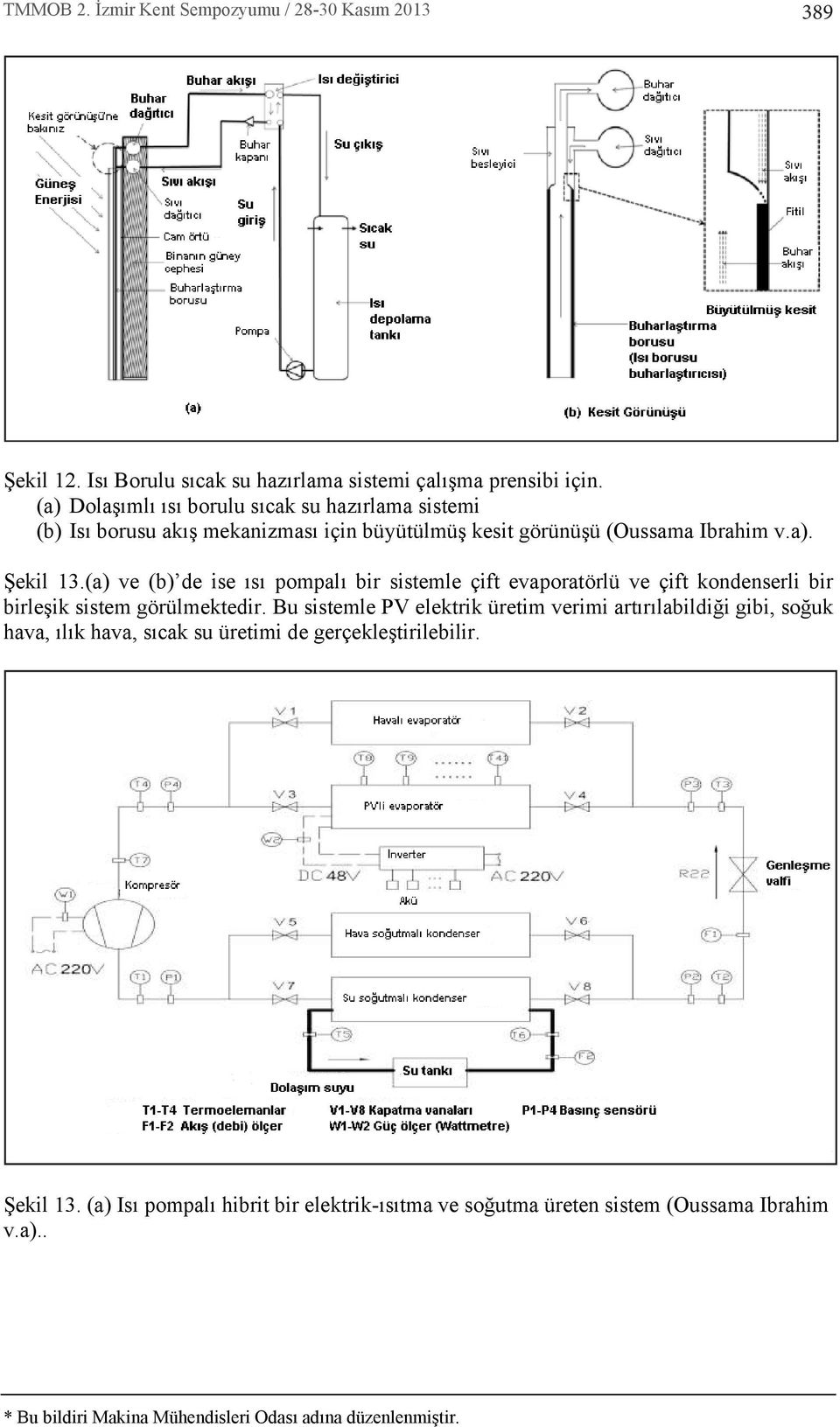 (a) ve (b) de ise s pompal bir sistemle çift evaporatörlü ve çift kondenserli bir birleşik sistem görülmektedir.